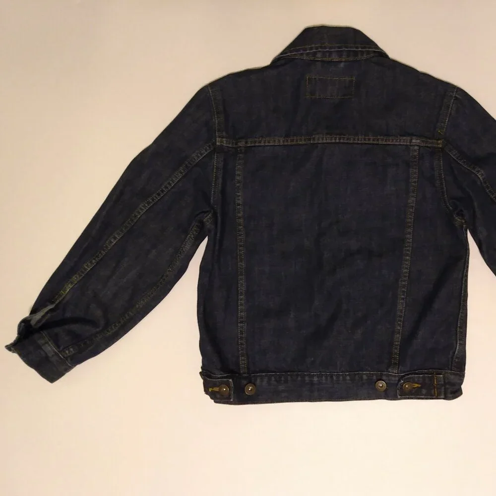 Wrangler Jean Jacket Boys Size Medium Kids Youth Denim Dark Blue Cowboy Ranch